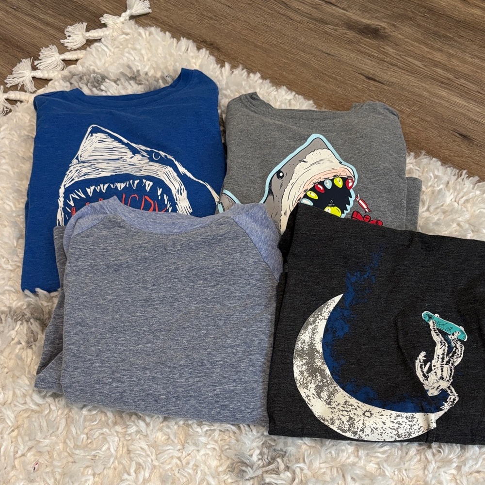 Cat & Jack Kids Long Sleeve Tees - Shark and Moon Designs